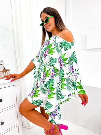 Floral Dress, Green And Purple