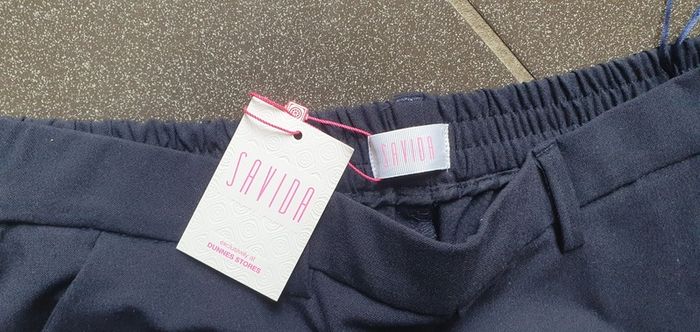 BNWT - Size 14 - Navy "Savida" Pants - Elasticated Back Waist - Turned Hem - #
