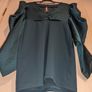 puff sleeve, twist front, teal, bodycon dress from Boohoo Image 2
