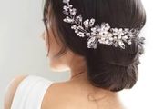 Crystal Rhinestone Flower Pearl Hair Comb, Headband Tiara Hairpin For Women Bride Party Wedding