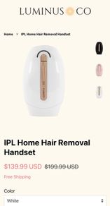 Luminus co IPL Home Hair Removal Handset brand new in box
