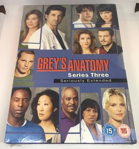 Greys Anatomy Television Series Three DVD Boxset. New and Sealed.
