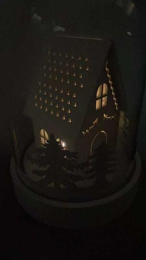Christmas LED Glass Globe Cottage