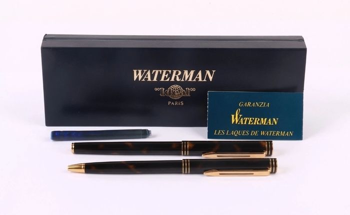 Waterman Ideal Fountain & Ballpoint Pen Set 18K Gold Nib Boxed