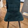 4 Teal velvet kitchen chairs Image 4