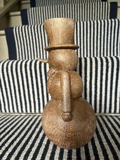 New bespoke 26cm high rustic wood effect  table top snowman