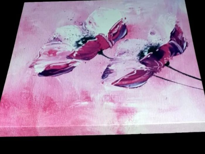 Brand New Abstract Pink Floral Canvas Art