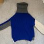 Blue/White/Grey Oversized Turtleneck Jumper Image 2