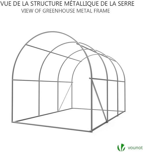 Polytunnel Greenhouse 3x2x2m  Poly Tunnels Gardening Walk In Pollytunnel Tent with Steel Frame