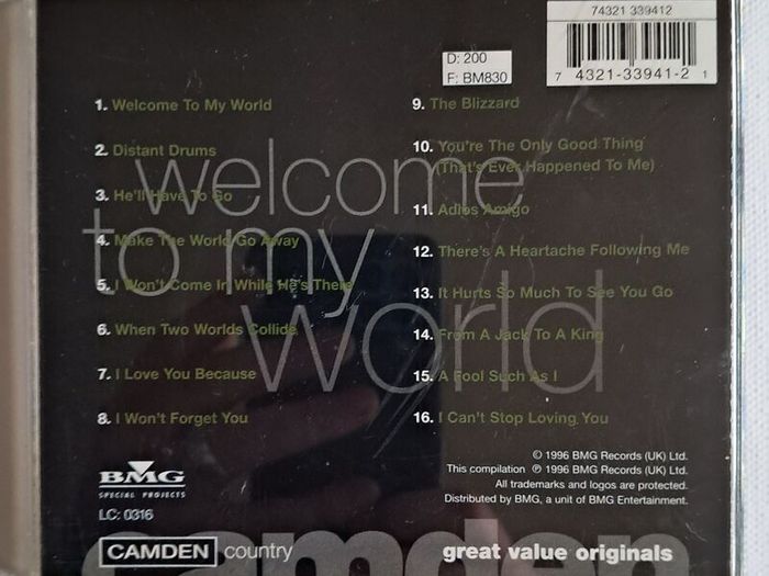 Jim Reeves - Welcome to my World CD