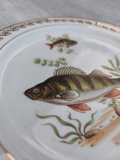 Vintage French Porcelain Fish Service Set c.1950s
