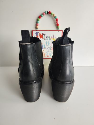 Dr Doc Martens platform black Aerial wedges chunky sole boots UK4 US6 EU37