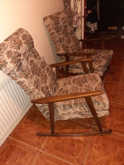 Pair of vintage rocking armchairs