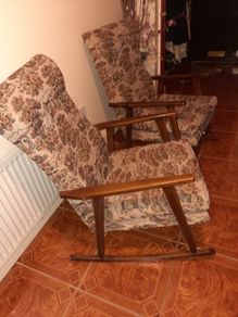 Pair of vintage rocking armchairs