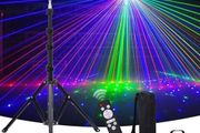 Disco Lights 5 in 1 Led DJ Light with Tripod Stand, Kaleidoscope Ball/Red Green Pattern/Sound Activated/Star Light/Strobe Effect, Portable Disco Ball for Gig Disco Party DJ Stage Lighting