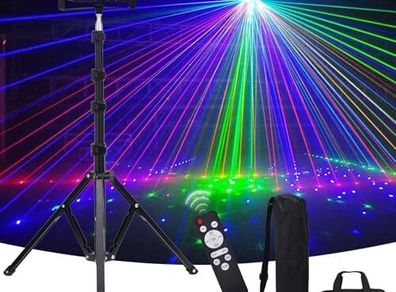 Disco Lights 5 in 1 Led DJ Light with Tripod Stand, Kaleidoscope Ball/Red Green Pattern/Sound Activated/Star Light/Strobe Effect, Portable Disco Ball for Gig Disco Party DJ Stage Lighting