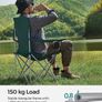 Set of 2 Folding Camping Chairs, Comfortable, Heavy Duty Structure, Max. Load Capacity 150 kg, with Cup Holder, Outdoor Chairs, Green (FREE SHIPPING) Image 2