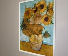 Van Gogh Sunflowers Puzzle Art with Wooden Frame