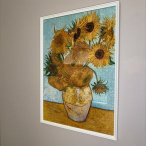 Van Gogh Sunflowers Puzzle Art with Wooden Frame
