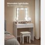 Dressing Table with LED Mirror White or Black Hollywood  & Storage Drawers Image 2
