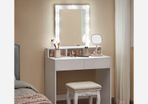 Dressing table with mirror and light bulbs dressing table, dressing table, cosmetic table with 9 LED light bulbs and mirrors, adjustable brightness, 2