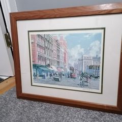 Old dublin picture /print  by Charlie Bradley '97. 58cm wide  /48cm high