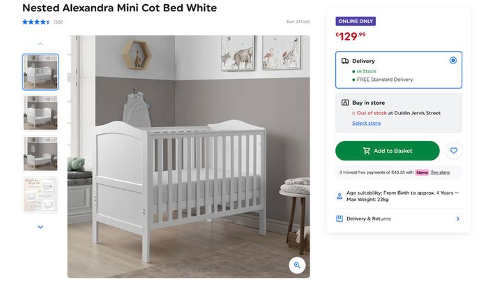Wooden cot bed