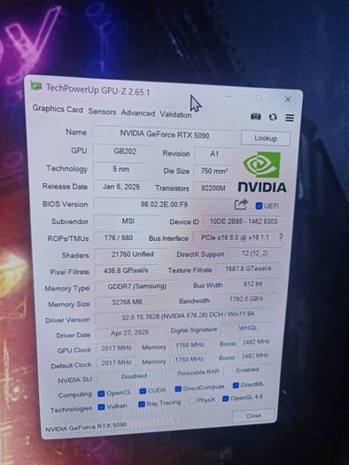 Msi Rtx 5090 Gaming Trio Oc