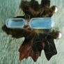 Vintage Hourglass Mounted On a Brass Oak Leaf Image 9