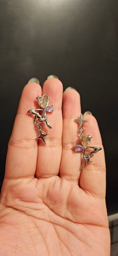 Rebel Studio Purple and Pink Diamante Earring