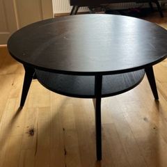 Dark Wood Circular Coffee Table