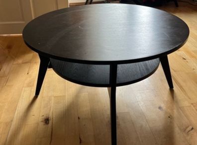Dark Wood Circular Coffee Table