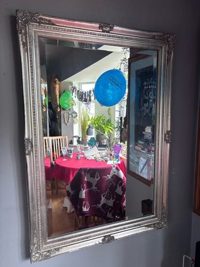 Mirror with silver colour frame