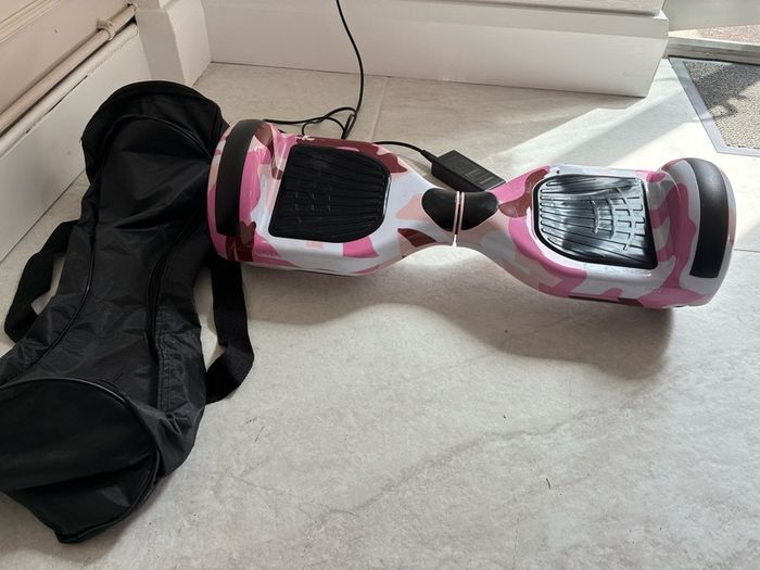 Pink hoverboard and kart kit