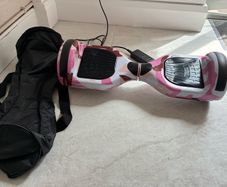 Pink hoverboard and kart kit