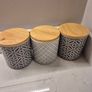 Set of 4 Tea, Coffee, Sugar Ceramic Cannisters Image 2