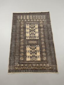 Semi Antique Yazd Iranian Hand-Knotted Rug