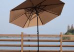 Umbrella Brown-24 LED Solar Powered Parasol