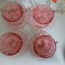 vintage glass teacups, pink glass, pink cups Image 5