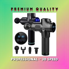 PREMIUM Massage Gun Deep Tissue Muscle Massager 6 Attachments LCD Control 20 Speeds