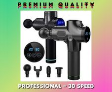 Massage Gun Deep Tissue Muscle Massager 6 Attachments LCD Control 20 Speeds
