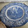 Liberty Blue Plate Independence Hall Staffordshire Ironstone Blue White Historic Image 2