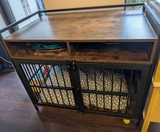 Dog crate with storage