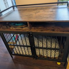 Dog crate with storage