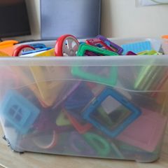 box of magnetic tiles for kids
