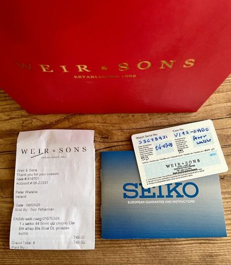 Seiko Prospex Chronograph Solar Quartz Diver Watch