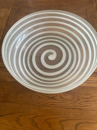vintage mid century Leonardo Germany "Twist " Glass Bowl