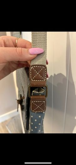Cath Kidston blue and white polka dot messenger bag