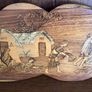 Vintage Indian Wooden inlaid marquetry wall art plaque Image 3