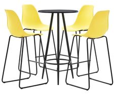 5 Piece Bar Set Plastic Yellow